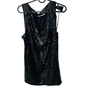 Jennifer Lopez Women’s Black 1X Sequined Sleeveless Tank Fashion Top